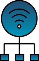 Network Line Filled Gradient  Icon vector