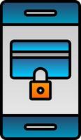 Secure Payment Line Filled Gradient  Icon vector