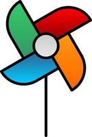 Pinwheel Line Filled Gradient  Icon vector