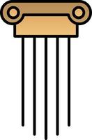 Greek Pillars Line Filled Gradient  Icon vector