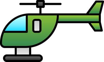 helicóptero línea lleno degradado icono vector