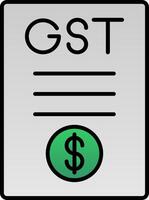 gst línea lleno degradado icono vector