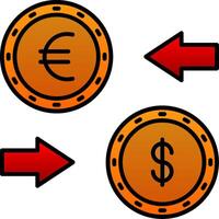 Currency Exchange Line Filled Gradient  Icon vector