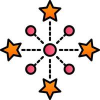 Fireworks Line Filled Gradient  Icon vector