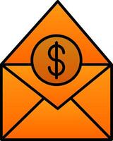 Salary Mail Line Filled Gradient  Icon vector