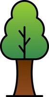 Tree Line Filled Gradient  Icon vector