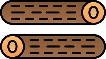 Wood Log Line Filled Gradient  Icon vector