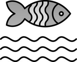 Fish Line Filled Gradient  Icon vector