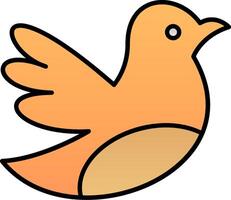 Bird Line Filled Gradient  Icon vector