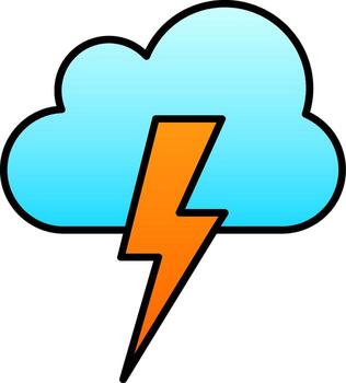 relámpago línea lleno degradado icono vector