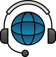 Worldwide Support Line Filled Gradient  Icon vector
