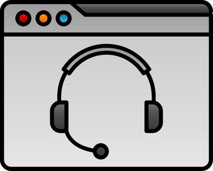 sitio web apoyo línea lleno degradado icono vector