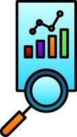 Market Analysis Line Filled Gradient  Icon vector