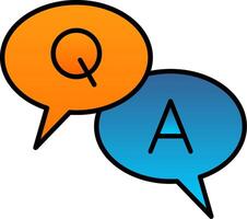 Question And Answer Line Filled Gradient  Icon vector