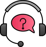 Help Line Filled Gradient  Icon vector