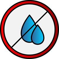agua escasez línea lleno degradado icono vector
