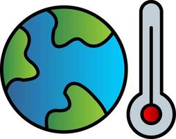 Global Warming Line Filled Gradient  Icon vector