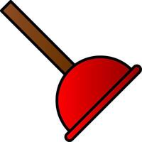Plunger Line Filled Gradient  Icon vector