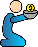 Poverty Line Filled Gradient  Icon vector
