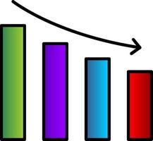 Reputation Loss Line Filled Gradient  Icon vector