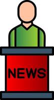 News Anchor Line Filled Gradient  Icon vector