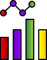 Data Analysis Line Filled Gradient  Icon vector