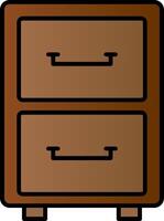 Filling Cabinet Line Filled Gradient  Icon vector