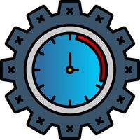 Time Management Line Filled Gradient  Icon vector