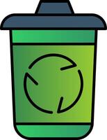 Recycle Bin Line Filled Gradient  Icon vector