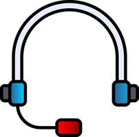 Headset Line Filled Gradient  Icon vector