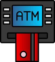 Atm Machine Line Filled Gradient  Icon vector