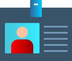 Id Card Flat Gradient  Icon vector