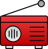 Radio Line Filled Gradient  Icon vector