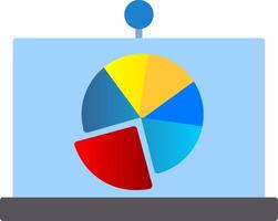 Pie Chart Flat Gradient  Icon vector