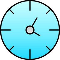 reloj línea lleno degradado icono vector