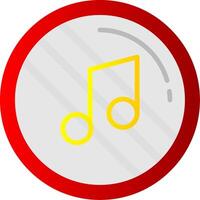 Music Note Flat Gradient  Icon vector