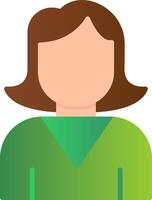 Female Avatar Flat Gradient  Icon vector