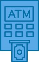 Atm Machine Filled Blue  Icon vector