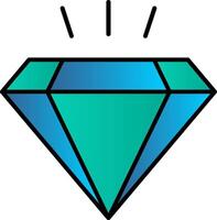 diamante línea lleno degradado icono vector