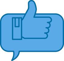 Positive Comment Filled Blue  Icon vector