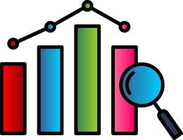 Analysics Line Filled Gradient  Icon vector