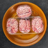 pork brains raw edible offal meat fresh food tasty fresh healthy eating cooking appetizer meal food snack on the table copy space food background photo