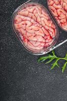 pork brains raw edible offal meat fresh food tasty fresh healthy eating cooking appetizer meal food snack on the table copy space food background photo