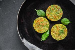 vegetarian cutlet vegetable carrot, broccoli, potatoes fresh vegan food tasty healthy eating meal photo