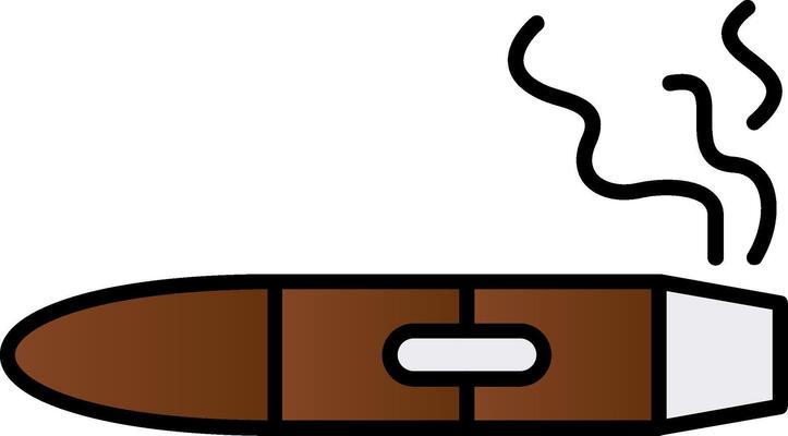 Cigar Line Filled Gradient  Icon