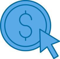 Pay Per Click Filled Blue  Icon vector