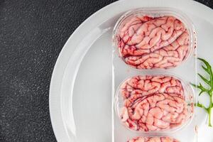 pork brains raw edible offal meat fresh food tasty fresh healthy eating cooking appetizer meal food snack on the table copy space food background photo