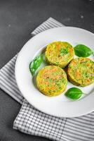 vegetarian cutlet vegetable carrot, broccoli, potatoes fresh vegan food tasty healthy eating meal photo