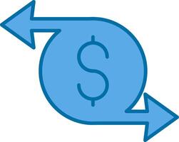 Money Transfer Filled Blue  Icon vector