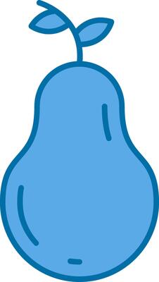 Pear Filled Blue  Icon